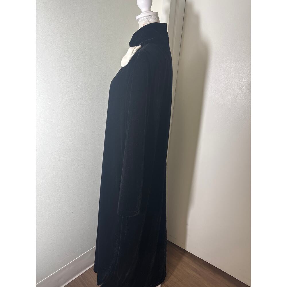 Julia Allert Black Velour Long Sleeve Maxi Dress Sz XXL - Picture 2 of 4